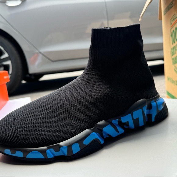 Balenciaga Black and Blue Sneakers - Picture 1 of 2